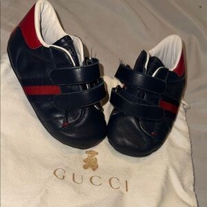 Gucci baby navy and Red Shoes